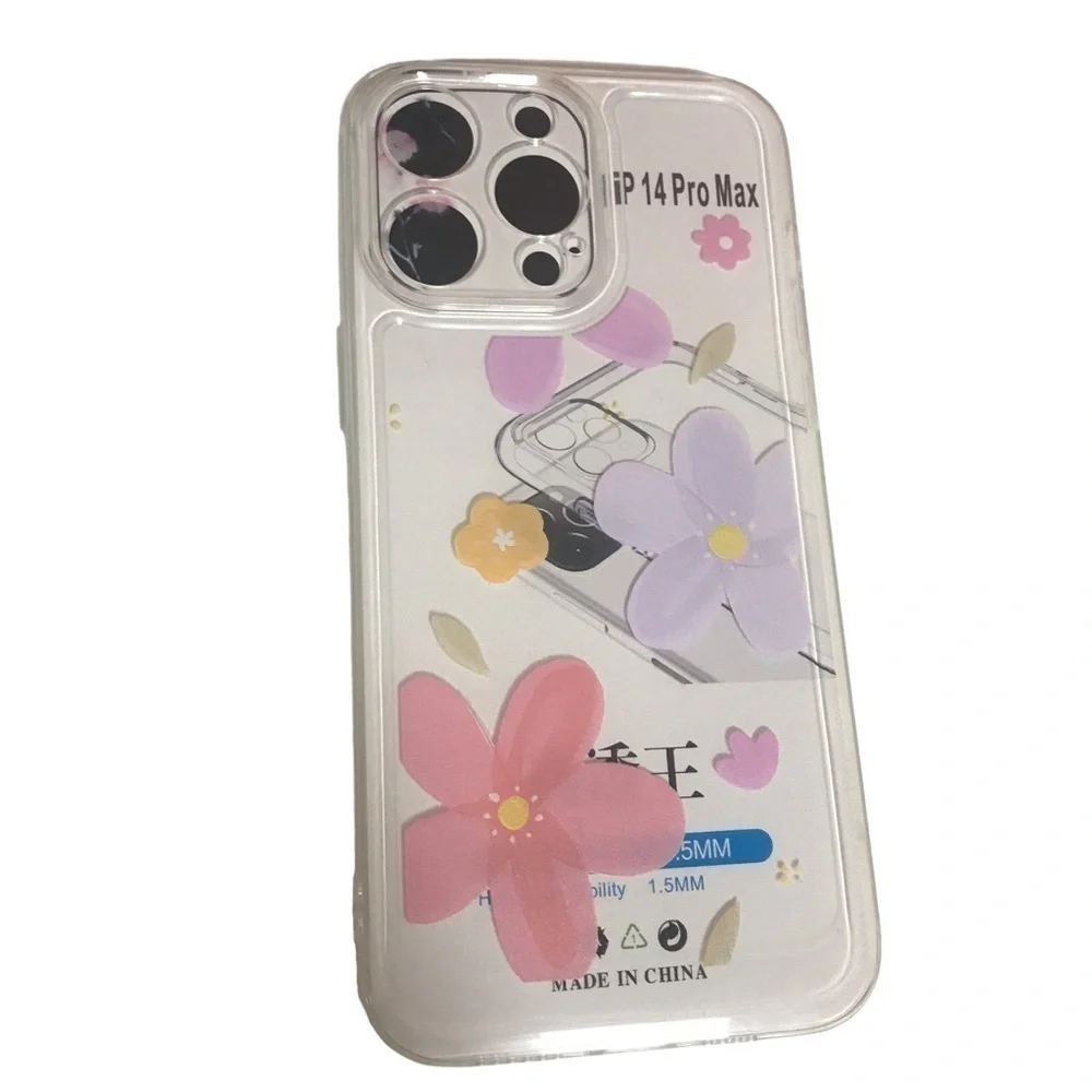 3/$15 *New*! I Phone 14 pro max clear phone case with floral print
